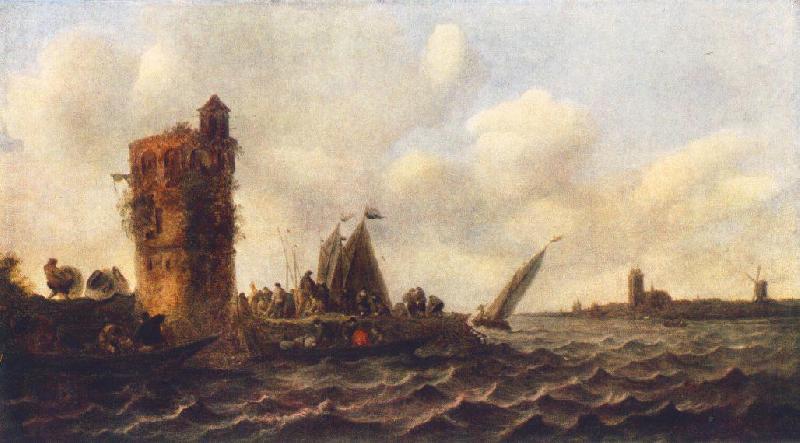 Jan van Goyen A View on the Maas near Dordrecht Sweden oil painting art